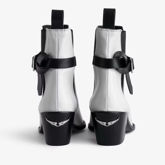 Zadig & Voltaire Tyler Cecilia Vintage Patent Ankle Boot, Ice - Picture 4 of 13